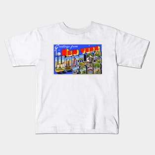 Greetings from the 1939 New York World's Fair - Vintage Large Letter Postcard Kids T-Shirt